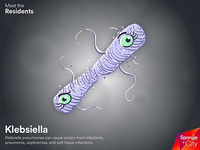 Sponge City: Klebsiella bacteria cleaning concept art educational germs health illustration sponge