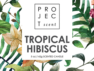 Project Scent Candle candle design label project scent tropical