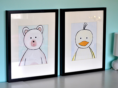 Duck & Bear painting/Illustration acrylic illustration kids room painting