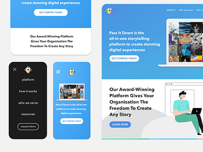 Pass It Down Website Mockups illustration ui ux web design