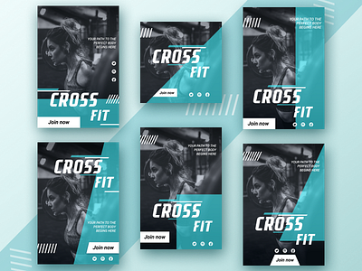 CrossFit banner banner banner design banners blue crossfit design figma fitness gradient color sport ui