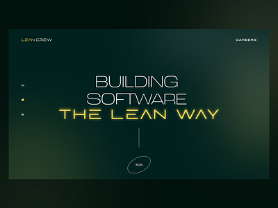LeanCrew hero page design development figma gradient color green logo minimal redesign ui