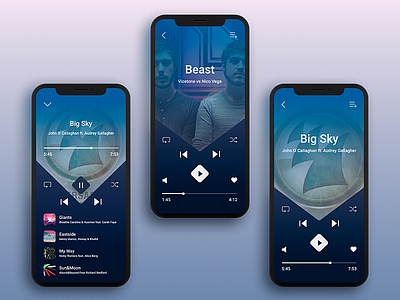 Audio player design audio audio player dark blue dark theme dark ui figma gradient mobile mobile ui music player player ui ui