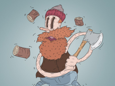 Old woodcutter illustration character design graphic design illustrtaion