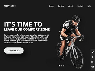 Rideventco Landing Page abhiseksrma branding design graphic illustrator landing page design landingpage logo minimal photoshop uiux uxdesign