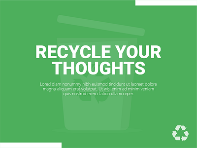 RECYCLE YOUR THOUGHTS abhiseksrma branding design graphic illustrator logo minimal photoshop uiux uxdesign