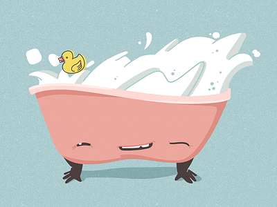 Bath bath character duck funny game hero illustration pink