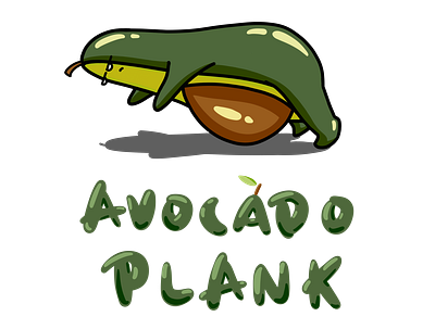 Avocado Plank avocado cute design exercise funny illustration plank unamused
