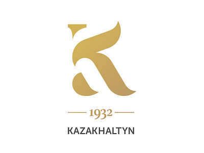 logo development for a gold mining company KAZAKHALTYN branding design logo typography