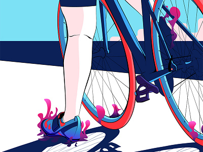 Cyclist Close-up bike close up cycling detail lineart vector vector illustration