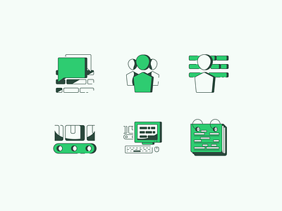 Production monitoring icon set dashboard icons icons design iconset illustration ui