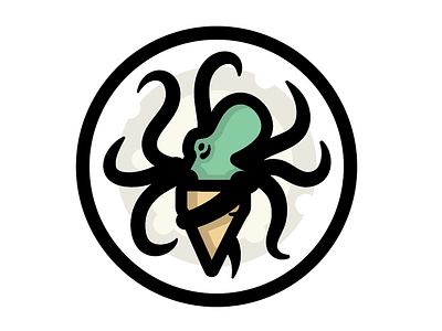 Octologo ice cream illustration octopus