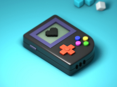 Retro gaming console 3d 3dillustration 3dmodeling c4d cinema4d gaming photoshop physicalrender