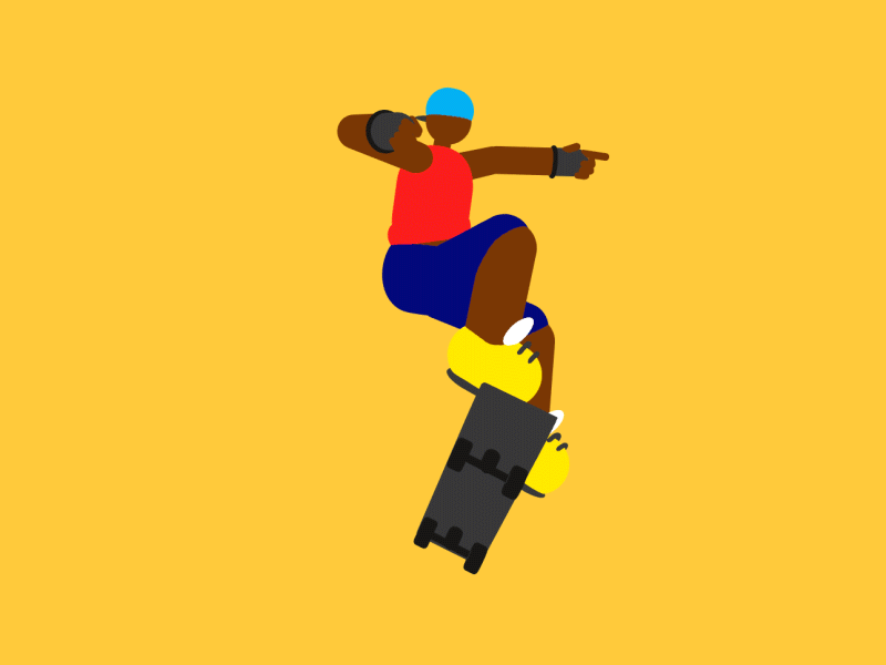 Skateboarder 2d 3d aftereffects animation character animation characterdesign element3d gif illustration illustrator skate board skating