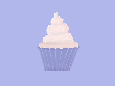 Marshmallow cupcake illustration