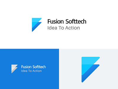 Fusion Softtech brand identity logo logo design vector illustration