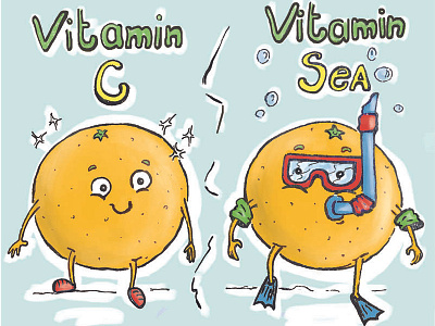 Vitamin Sea vs Vitamin Sea foodie illustration sea veggie vitamin