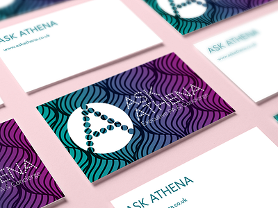 Ask Athena 02 branding business cards logo