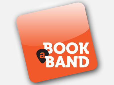 Book A Band branding logo music orange rock