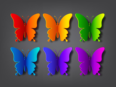 Colored paper butterflies