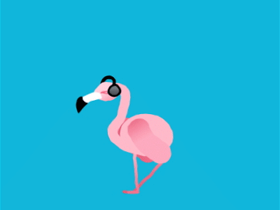 Dancing Flamingo bird dance dancing flamingo headphones music rock