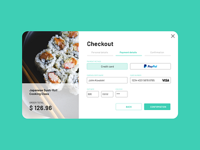 Daily UI #002 Credit card checkout form checkout checkout form credit card form daily ui daily ui challenge dailyui design sushi roll ui visual design