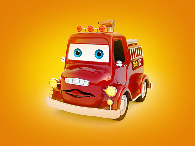 Fire car 3D model by Валерий on Dribbble