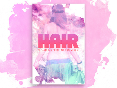Hair Poster hair hippie musical paint poster retro splatter theater tie dye