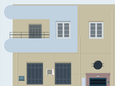 The houses of Athens / 02 building city illustration urban windows