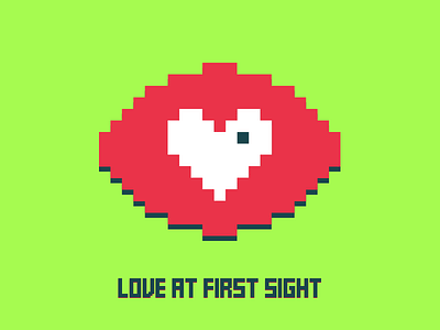 Love at first sight 8bit digital icon logo love pixel pixelart sight