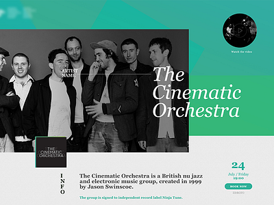 Artist Page article artist cinematic orchestra concept page profile typography ui web