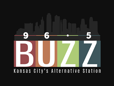 96.5 The Buzz adobe illustrator branding kansas kansas city logo logo concept logo design radio station the buzz tshirt design tshirt graphics