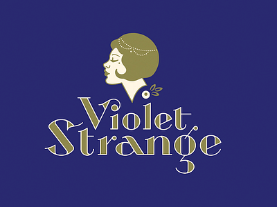 Violet Strange art deco beverage historical logo packaging typography