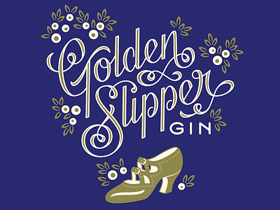 Golden Slipper Gin art deco beverage historical logo packaging typography