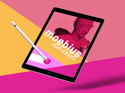 Moebius Sketching App ipad mockup pink ui