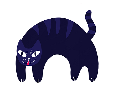 Cat cat design feline flat graphic illustration kitty procreate purple