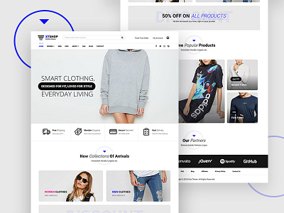 Fashion shop fashion landing layout light sell shop store ui ux woocommerce wordpress xtra