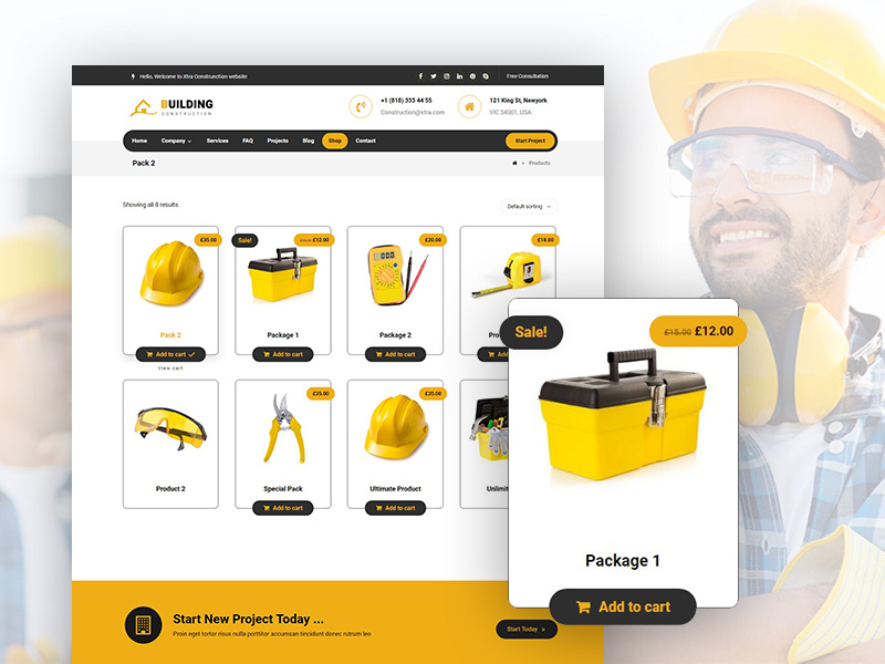 Tools shop website by XtraTheme on Dribbble