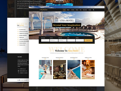 Hotel and reservation booking dark design form hotel reservation rooms ui ux wordpress xtra