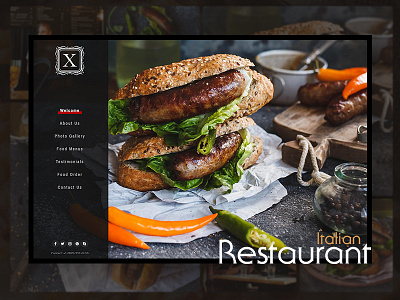 Restaurant - One Page Design dark design food one pizza restaurant side theme ui ux web wordpress