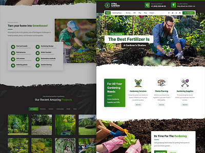 Garden and Gardening garden gardening graphic graphic design green layout shop theme ui ux web wordpress