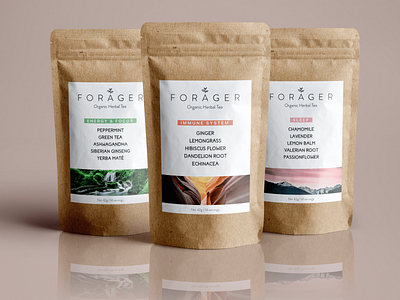 Forager Herbal Tea Packaging 3d 3d art 3d artist 3d mockup biodegradable branding design herb herbal tea herbs mockup natural organic packaging raw tea