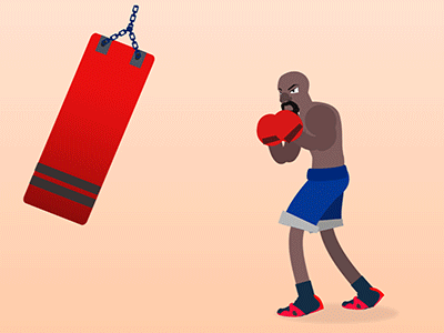 Boxer Animation 2d animation. boxing aftereffects simple animation