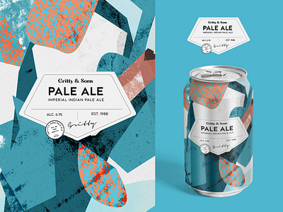 Gritty & Sons Pale Ale beer branding branding collage collageart design graphicdesign logo packaging texture typography vector