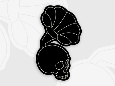 Gramoskull art branding dark design flat illustration logo music simple skull vector