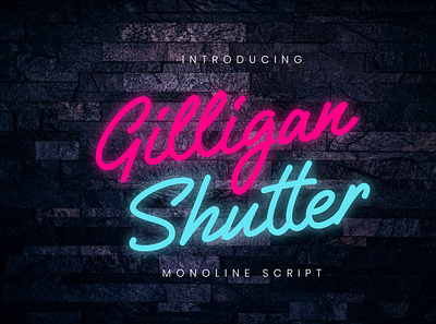 Gilligan Shutter Monoline branding brush calligraphy handwriting handwritten logo quotes script signature typography