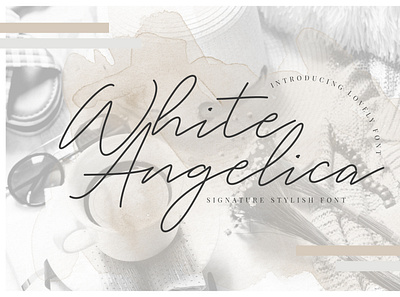 White Angelica Signature branding brush calligraphy handwriting handwritten logo quotes script signature typography