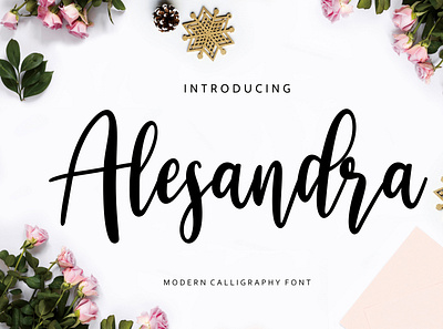 Alesandra Modern Calligraphy branding brush calligraphy handwriting handwritten logo quotes script signature typography