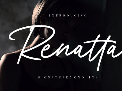 Renatta Signature Monoline branding brush calligraphy handwriting handwritten logo quotes script signature typography