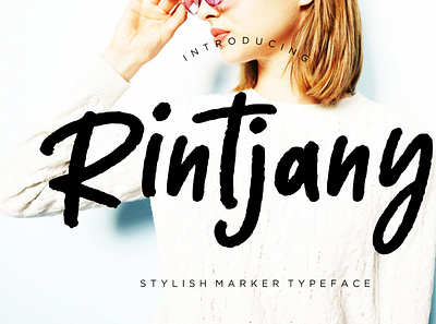 Rintjany Stylish Marker Typeface branding brush calligraphy handwriting handwritten logo quotes script signature typography